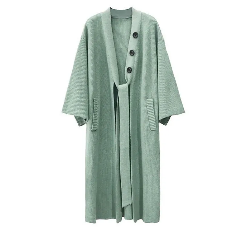 New 2021 Autumn Winter Casual Long Coat Outerwear Ladies Black Khaki Women Sweaters Knitting Warm Korean Style Elegant Cardigan
New 2021 Autumn Winter Casual Long Coat Outerwear Ladies Black Khaki Women Sweaters Knitting Warm Korean Style Elegant Cardigan