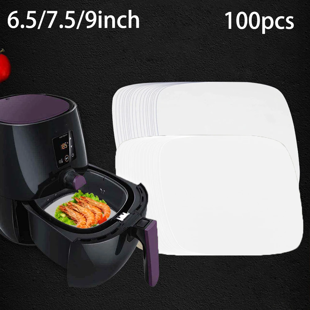 100Pcs Air Fryer Liner Baking Paper Oven Steamer Non-Stick Square Paper Disposable Baking Papers Steamer Mat For Cake Bread Pan
100Pcs Air Fryer Liner Baking Paper Oven Steamer Non-Stick Square Paper Disposable Baking Papers Steamer Mat For Cake Bread Pan