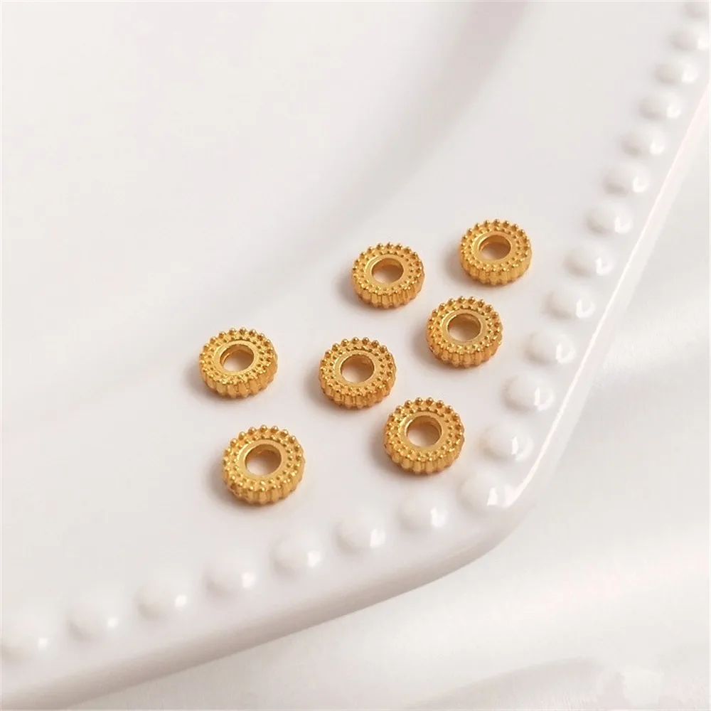 Dumb sand gold color twist edge round wheel bead septa DIY hand string bracelet first accessories
Dumb sand gold color twist edge round wheel bead septa DIY hand string bracelet first accessories
