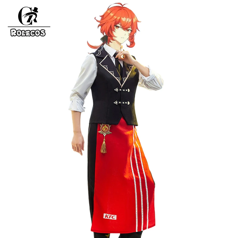 ROLECOS Game Genshin Impact Diluc Cosplay Costume KFC Diluc Cosplay Costume Men Waiter Uniform Full Set
ROLECOS Game Genshin Impact Diluc Cosplay Costume KFC Diluc Cosplay Costume Men Waiter Uniform Full Set