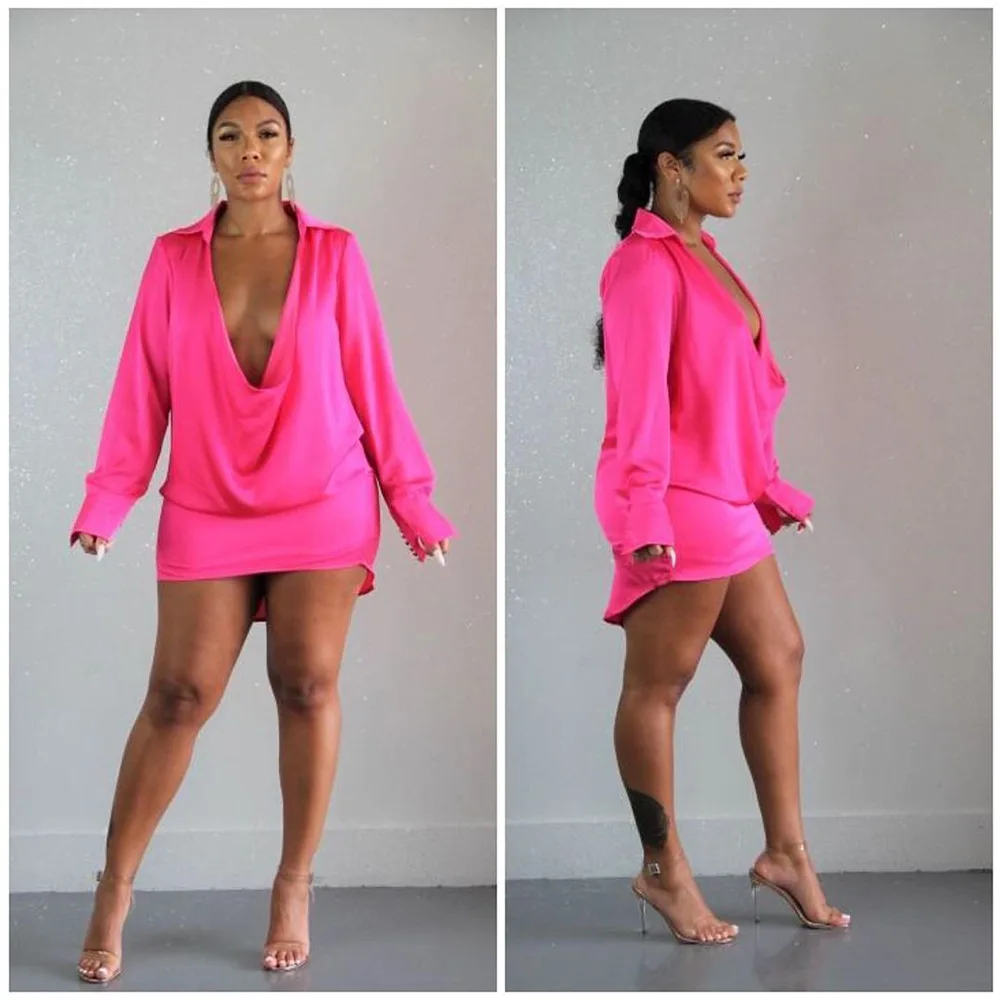 AetvNee Solid Loose Mini Dress Women 2021 Autumn Long Sleeve Deep V-Neck Sexy Dresses Female Party Vestidos Club Street Clothes
AetvNee Solid Loose Mini Dress Women 2021 Autumn Long Sleeve Deep V-Neck Sexy Dresses Female Party Vestidos Club Street Clothes