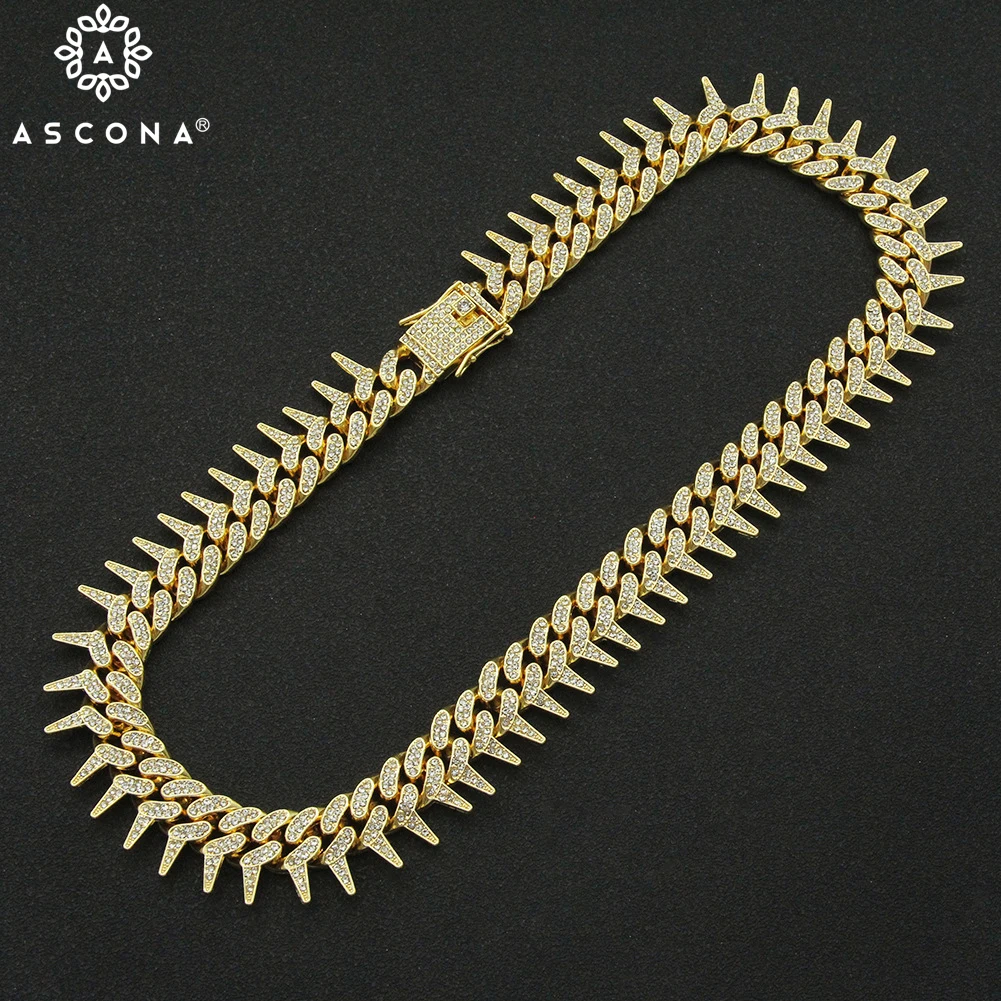 Man's Hip Hop Iced Out Bling Bling Cuban Link Chains Necklace Women Gold Silver Bramble Shape Punk Rock Hiphop Rapper Jewelry
Man's Hip Hop Iced Out Bling Bling Cuban Link Chains Necklace Women Gold Silver Bramble Shape Punk Rock Hiphop Rapper Jewelry
