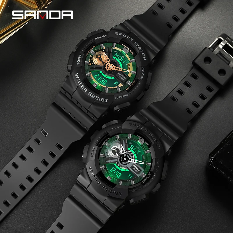 Часы наручные SANDA Мужские Цифровые спортивные светодиодсветодиодный S Shock в стиле