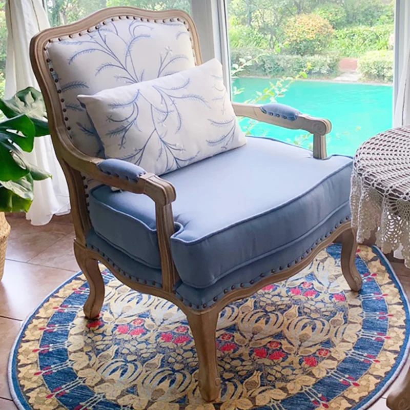 TT Couch Solid Wood Wingback Chair Light Luxury American Fabric Balcony Bedroom Living Room Leisure 
TT Couch Solid Wood Wingback Chair Light Luxury American Fabric Balcony Bedroom Living Room Leisure