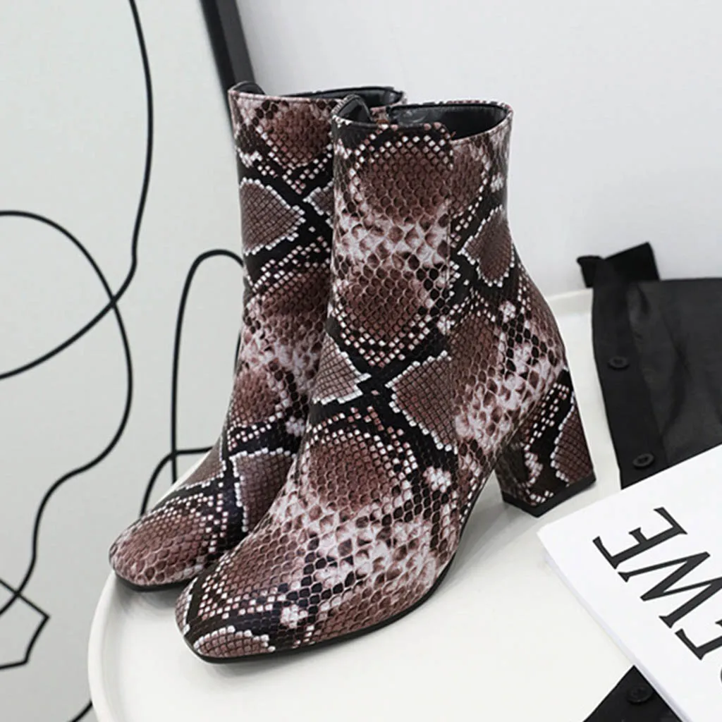 Autumn Women Boots Fashion High Heel Zipper Ankle Boot Ladies Sanke Pattern Shoes Winter Boot Women Leather Solid Boots
Autumn Women Boots Fashion High Heel Zipper Ankle Boot Ladies Sanke Pattern Shoes Winter Boot Women Leather Solid Boots