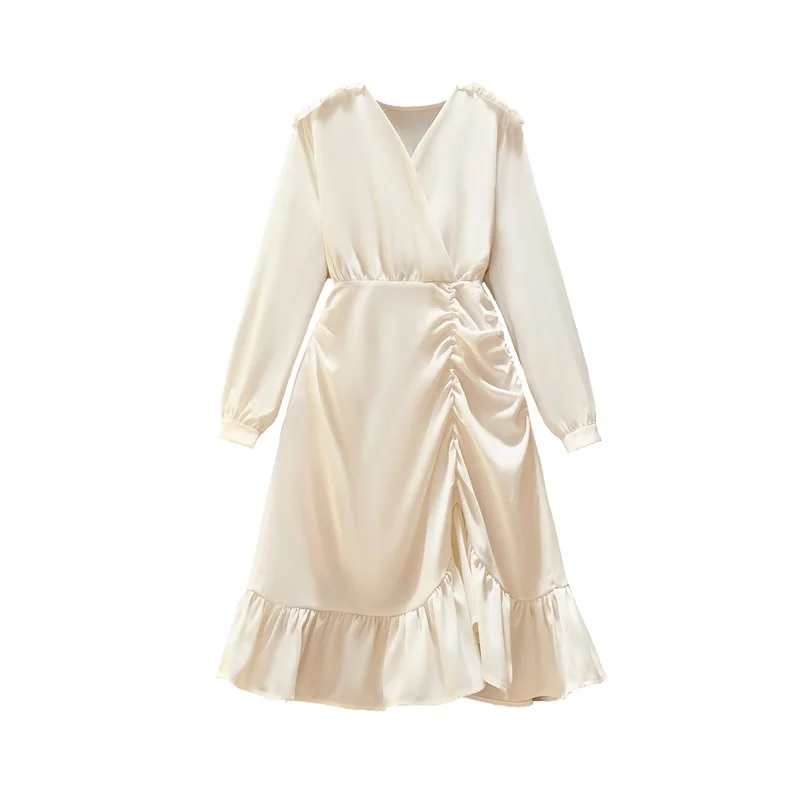 Spring Summer Women's Plus Size French V Neck Plain Mini Dress Long Sleeve A-line High Waist Irregular Ruffle Dresses D14006X 
Spring Summer Women's Plus Size French V Neck Plain Mini Dress Long Sleeve A-line High Waist Irregular Ruffle Dresses D14006X