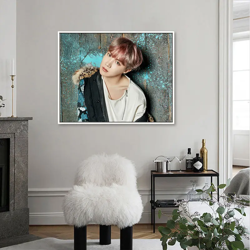 Корейский Kpop Bangtan Boys настенный художественный плакат настенные наклейки Холст