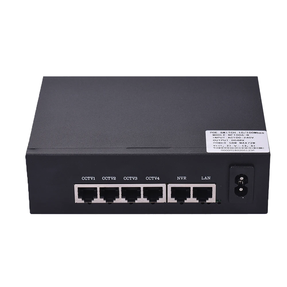

POE коммутатор NF1006, 4 порта Ethernet, 2 порта Uplink Ethernet, 1,6 Гбит/с, IEEE 802.3at, адаптер питания по сети Ethernet 10/100 Мбит/с