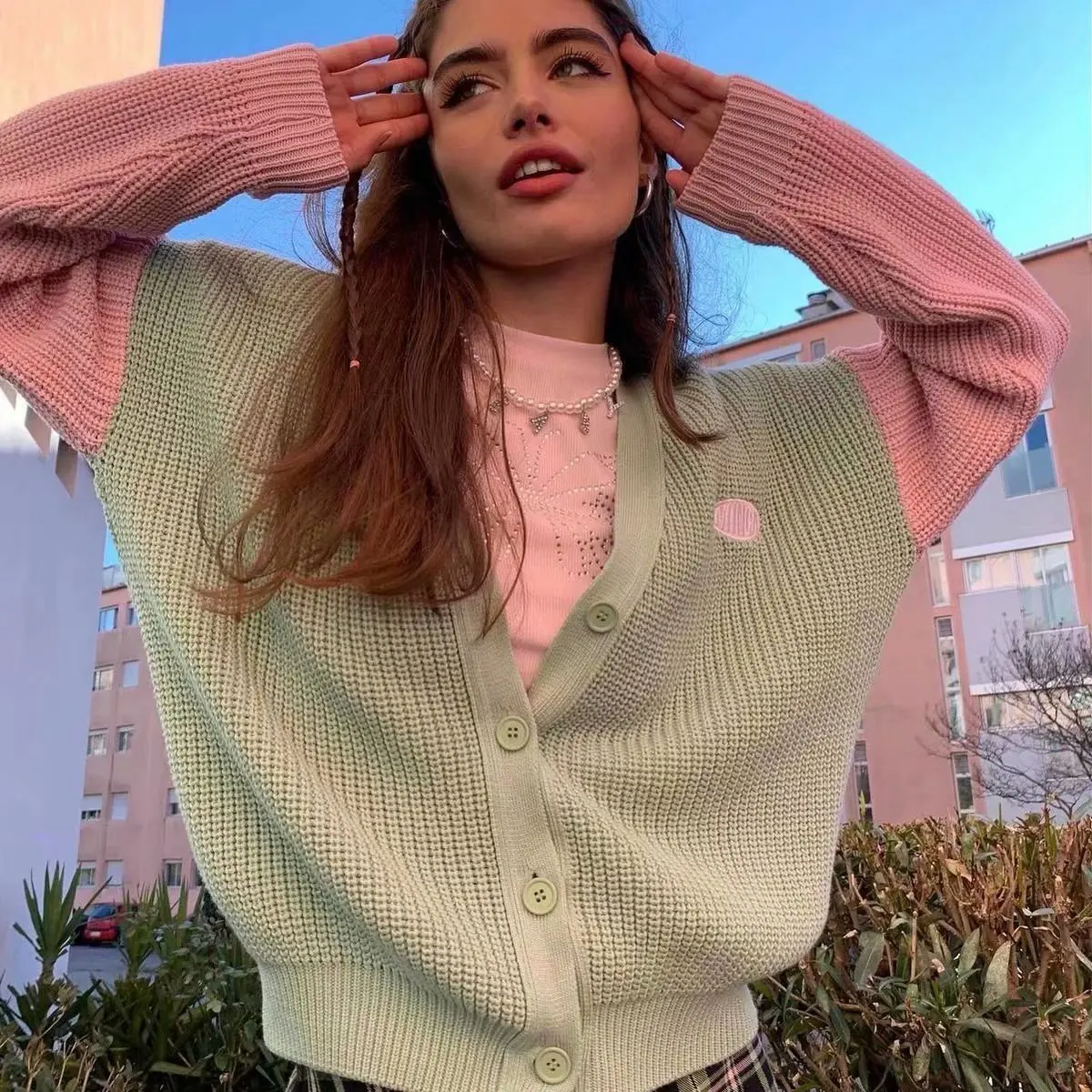 Sweater Women Autumn Knitted Cardigan Fashion Korea Color Patchwork Sweet Single Breasted Knitwear Female Sueter De Mujer Coat
Sweater Women Autumn Knitted Cardigan Fashion Korea Color Patchwork Sweet Single Breasted Knitwear Female Sueter De Mujer Coat