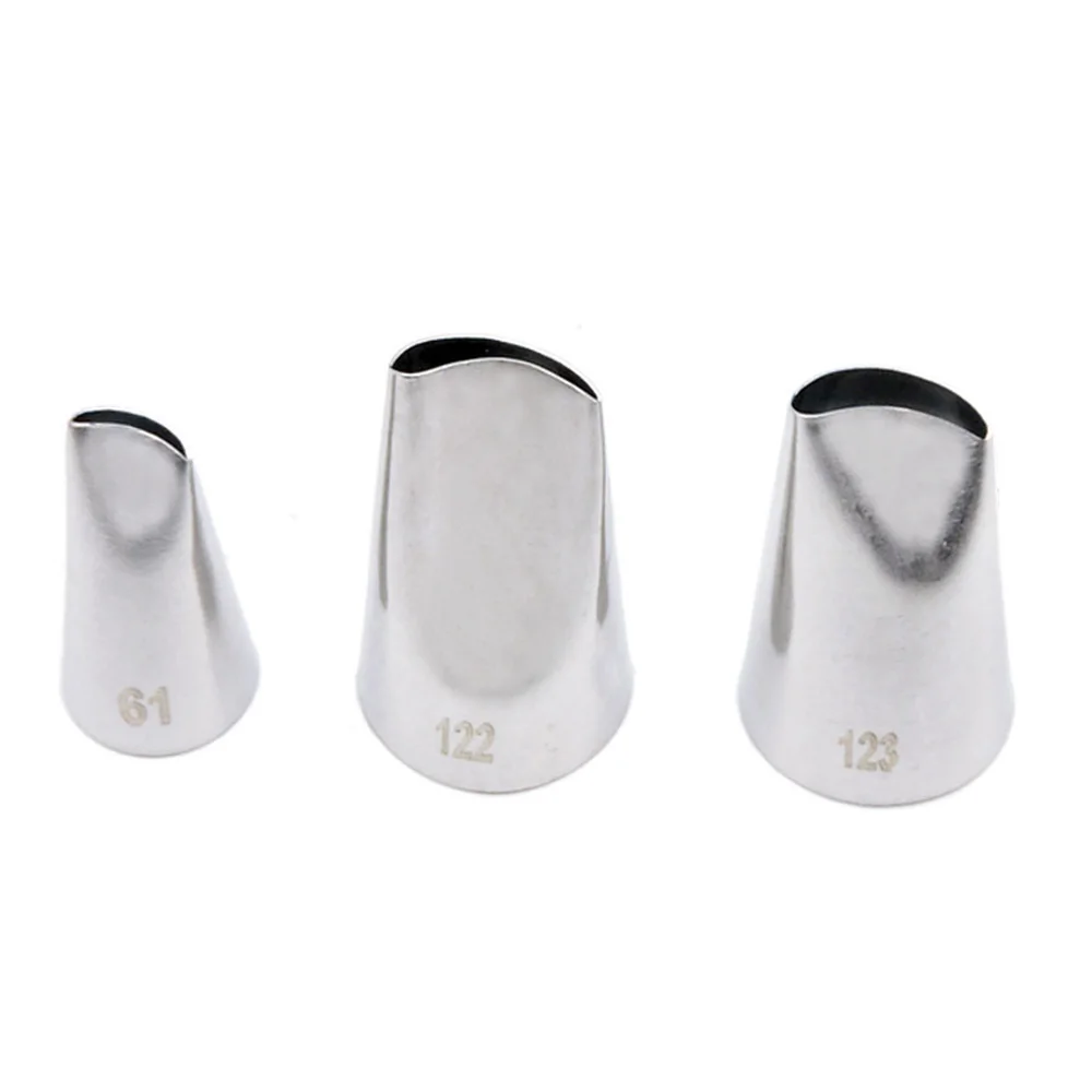3pcs/set Rose Petal Piping Nozzle Cake Decorating Icing Tip Stainless Steel Pastry Nozzles For Cream Flower Petal #61 #122 #123
3pcs/set Rose Petal Piping Nozzle Cake Decorating Icing Tip Stainless Steel Pastry Nozzles For Cream Flower Petal #61 #122 #123