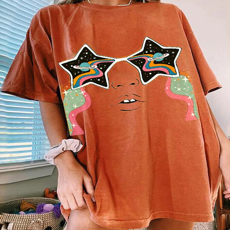 Art Star Mouth Print Vintage Loose Graphic T Shirts Women Fashion Tops New Summer Plus Size Short Sleeve England Style T Shirt
Art Star Mouth Print Vintage Loose Graphic T Shirts Women Fashion Tops New Summer Plus Size Short Sleeve England Style T Shirt