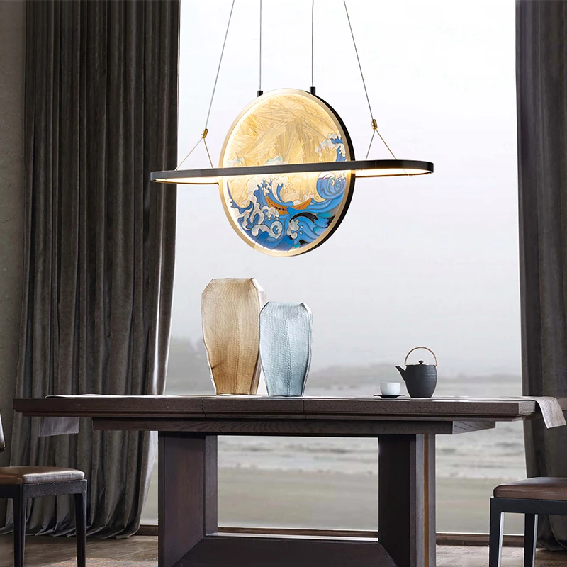 Chandeliers Enamel New Chinese Restaurant Zen Retro Copper Art Villa Modern Chinese Chandelier
Chandeliers Enamel New Chinese Restaurant Zen Retro Copper Art Villa Modern Chinese Chandelier