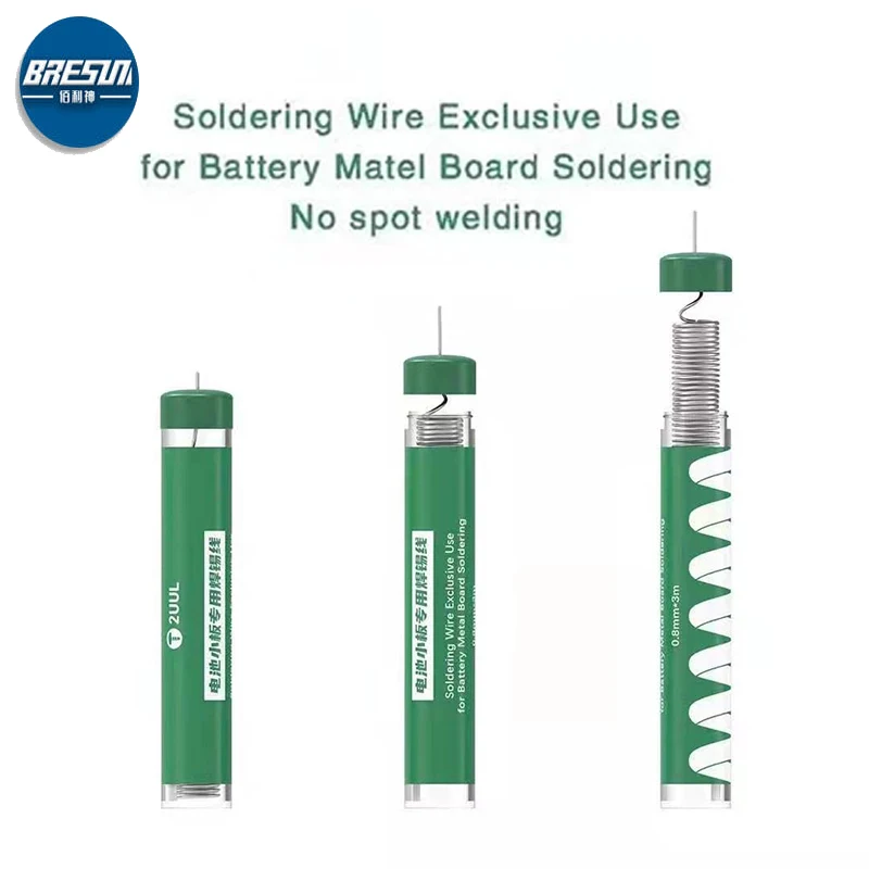 2UUL 0.8mm Solder Wire Exclusive Usage for Phone Battery Metal Board Welding No Need Spot Welding Machine Soldering Line repair
2UUL 0.8mm Solder Wire Exclusive Usage for Phone Battery Metal Board Welding No Need Spot Welding Machine Soldering Line repair