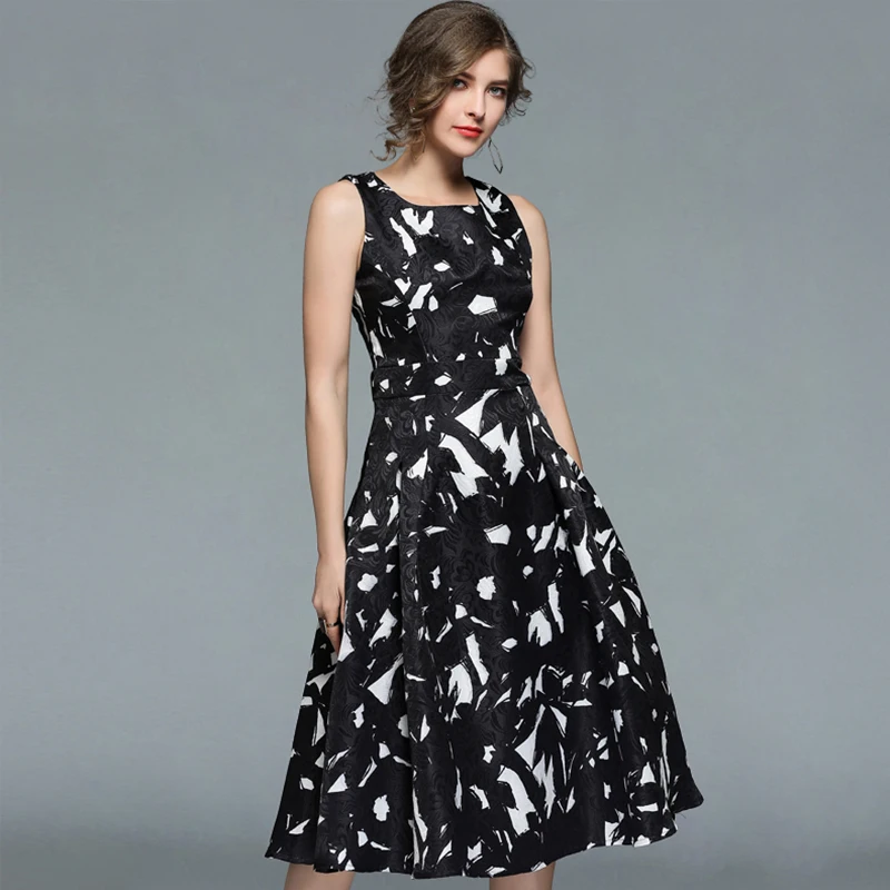 Qiqi&Queen Winter Women Jacquard Dress Ink Print A-line Mid-calf Office Work Dresses Simple Elegant Slim Sleeveless Tank Vestido
Qiqi&Queen Winter Women Jacquard Dress Ink Print A-line Mid-calf Office Work Dresses Simple Elegant Slim Sleeveless Tank Vestido
