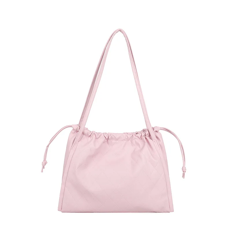 Casual Simple Women's Totes Shoulder Bag Art Small Fresh Shopping Bag PU Leather Solid Color Drawstring Handbags for women 2021
Casual Simple Women's Totes Shoulder Bag Art Small Fresh Shopping Bag PU Leather Solid Color Drawstring Handbags for women 2021