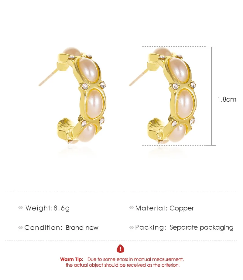 Korean Simple Pearls Half circle Stud Earrings For Women Girls Fashion Rhinestone Geometric Earrings Jewelry Ear Studs
Korean Simple Pearls Half circle Stud Earrings For Women Girls Fashion Rhinestone Geometric Earrings Jewelry Ear Studs