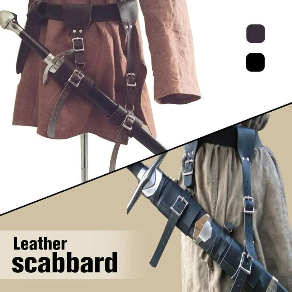 Medieval Belt Sword Holder Leather Sheath Scabbard Costume Rapier Larp Holster Ring Accessory Frog Waist Men Weapon Knight J2S2
Medieval Belt Sword Holder Leather Sheath Scabbard Costume Rapier Larp Holster Ring Accessory Frog Waist Men Weapon Knight J2S2