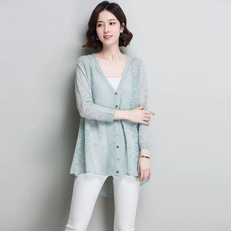 2020 Oversize spring and summer new cardigan women's medium length ice thin loose knitted shirt sunscreen women's top 4330
2020 Oversize spring and summer new cardigan women's medium length ice thin loose knitted shirt sunscreen women's top 4330