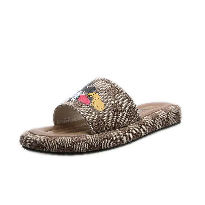 Disney Mickey Mouse flat sandals and slippers women summer casual sandals cartoon sandals and slippers 35-40