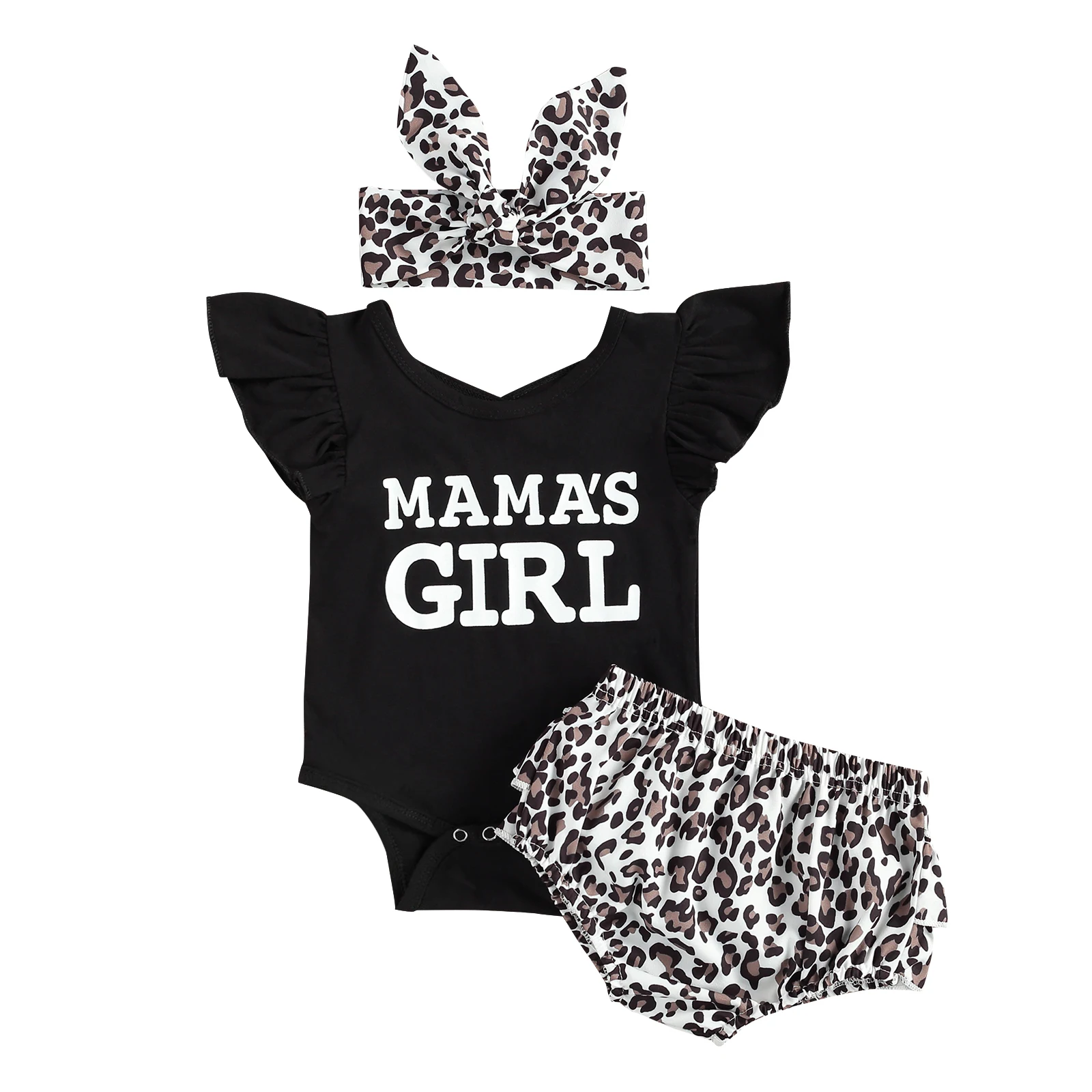 0-18M Newborn Baby Girl Fly Sleeve Cotton Bodysuit Tops Ruffles Leopard Shorts Bloomers Headband Outfits 3PCS Baby Clothing Set
0-18M Newborn Baby Girl Fly Sleeve Cotton Bodysuit Tops Ruffles Leopard Shorts Bloomers Headband Outfits 3PCS Baby Clothing Set