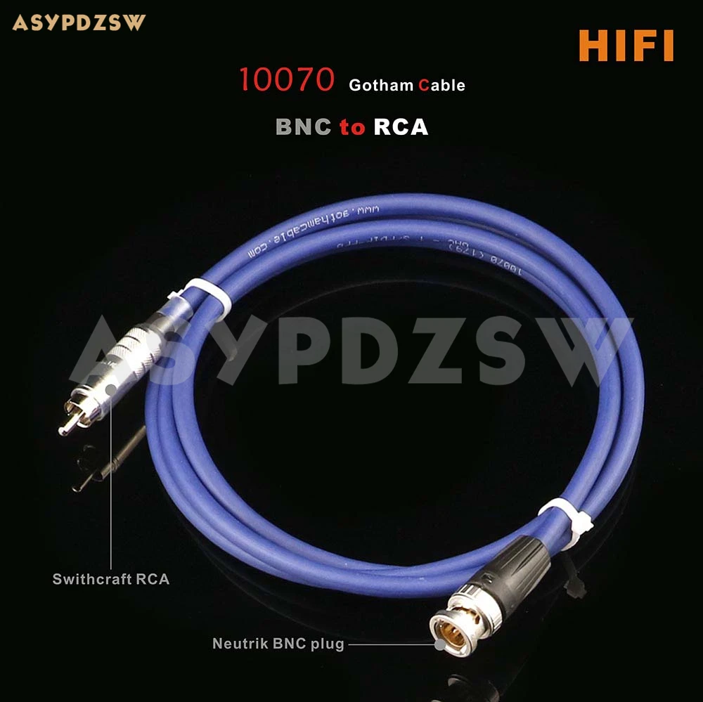 

HIFI Gotham 10070 GAC-1 S/PDIF 75 ohm Clock wire Digital audio coaxial cable Neutrik BNC/Swithcraft RCA Plug (Optional)