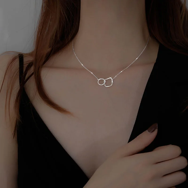 MEYRROYU Sterling Silver Creative Double Circle Cross Necklaces & Pendants Trendy Beautiful Fine Simple Women Valentine's Gifts
MEYRROYU Sterling Silver Creative Double Circle Cross Necklaces & Pendants Trendy Beautiful Fine Simple Women Valentine's Gifts