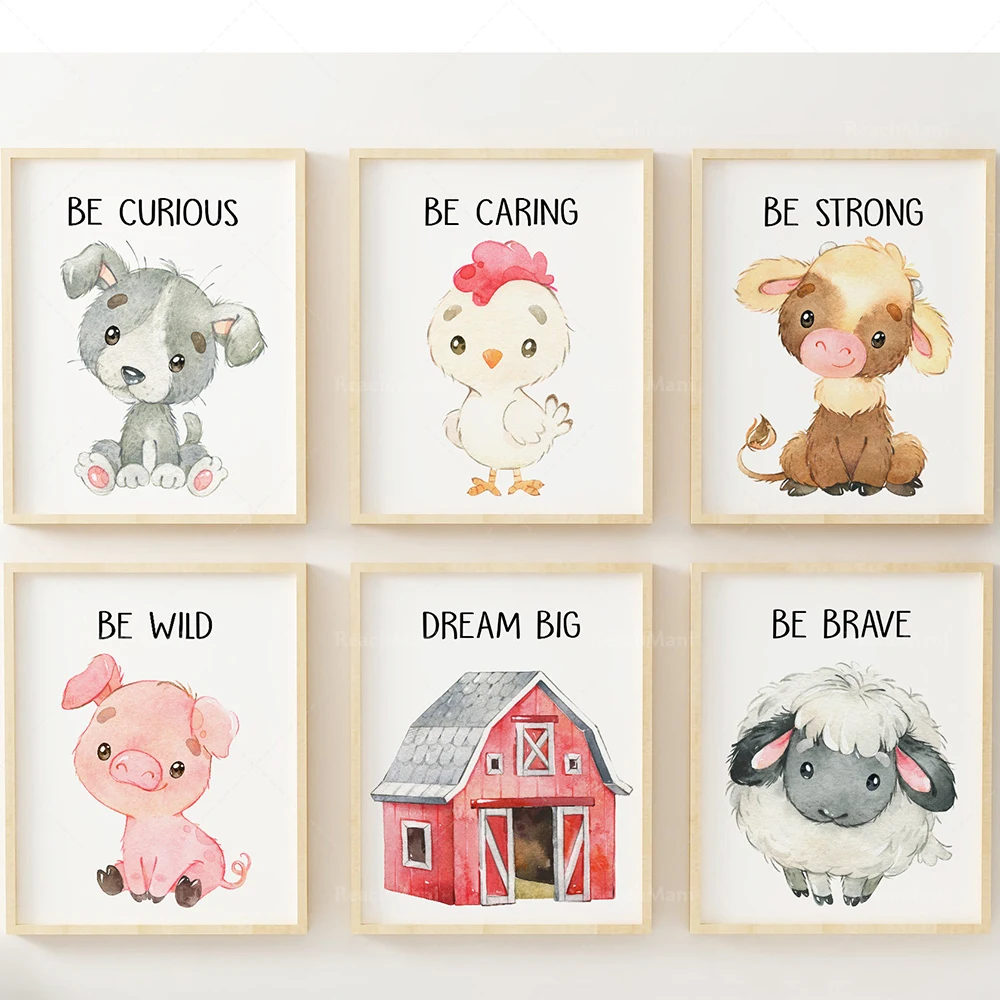 Ensemble de 6 Farm Animal Wall Art, nursery prints, children's room decoration, nursery farm animals, playroom prints, watercolo 
Ensemble de 6 Farm Animal Wall Art, nursery prints, children's room decoration, nursery farm animals, playroom prints, watercolo