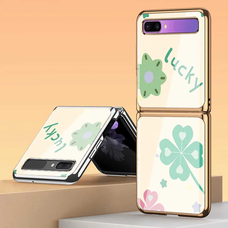 Z Flip 3 Funda Case for Samsung Galaxy Z Flip 3 Z Fold 3 Lucky Clover Tempered Glass Shell Coque Protection Phone Case Cover 
Z Flip 3 Funda Case for Samsung Galaxy Z Flip 3 Z Fold 3 Lucky Clover Tempered Glass Shell Coque Protection Phone Case Cover