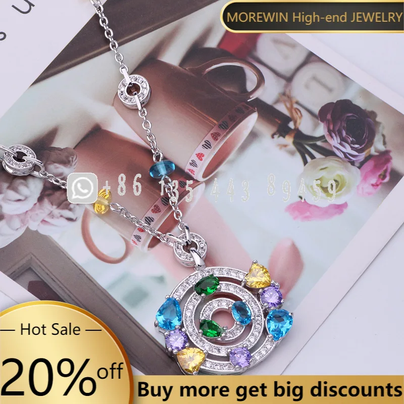 High Quality 925 sterling Silver Colorful Pendant Necklace Fashionable Clavicle Chain Women Wedding Party Luxury Jewelry Gift
High Quality 925 sterling Silver Colorful Pendant Necklace Fashionable Clavicle Chain Women Wedding Party Luxury Jewelry Gift