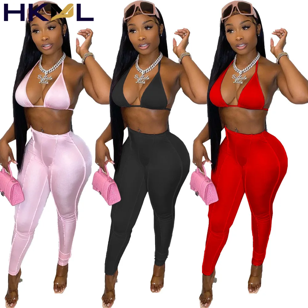 Women Two Piece Outfits Clubwear Pink Sexy Bikini Top and Pants Sets Summer Clothes 2021 Sets
Women Two Piece Outfits Clubwear Pink Sexy Bikini Top and Pants Sets Summer Clothes 2021 Sets