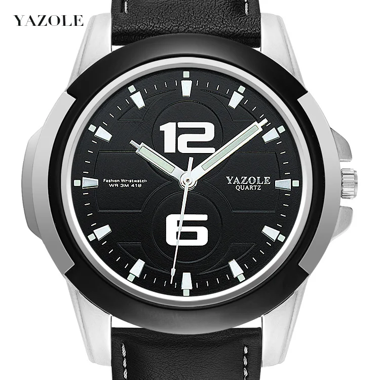 Часы YAZOLE Мужские кварцевые в стиле милитари роскошные Брендовые спортивные