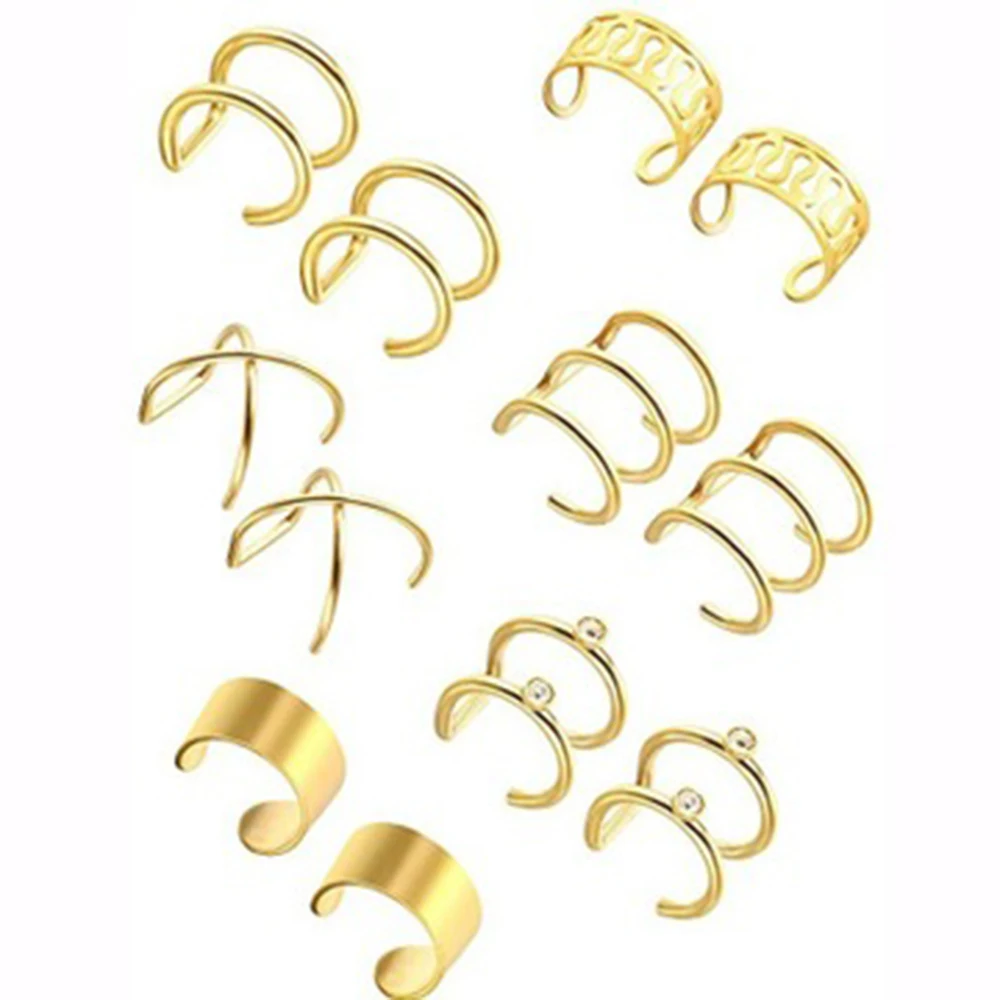 2021 New 6 Pairs Fashion Punk Rock Ear Clip Cuff Wrap Earrings No piercing-Clip On Cartilage Wrap Earring Dropshipping
2021 New 6 Pairs Fashion Punk Rock Ear Clip Cuff Wrap Earrings No piercing-Clip On Cartilage Wrap Earring Dropshipping
