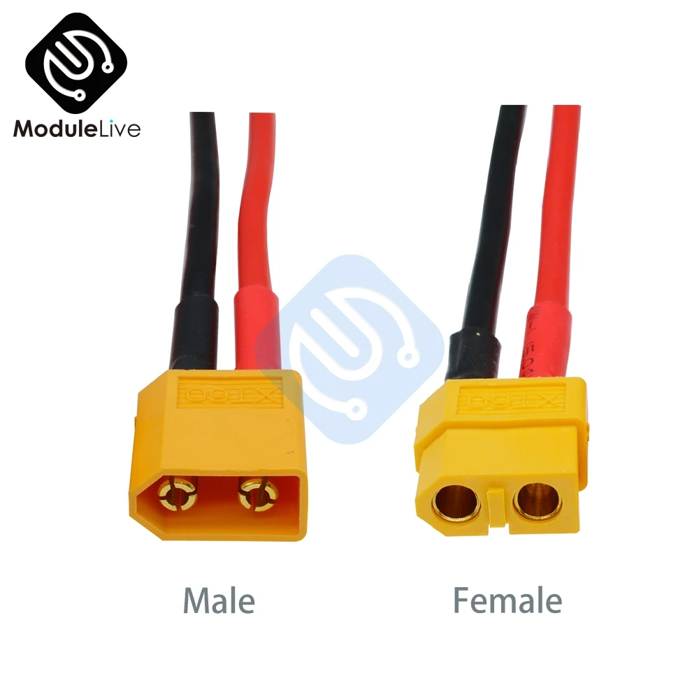 2PCS/Set XT60 Male Female Battery Connector Female Male Plug with Silicon 14 AWG Wire High Quality 
2PCS/Set XT60 Male Female Battery Connector Female Male Plug with Silicon 14 AWG Wire High Quality