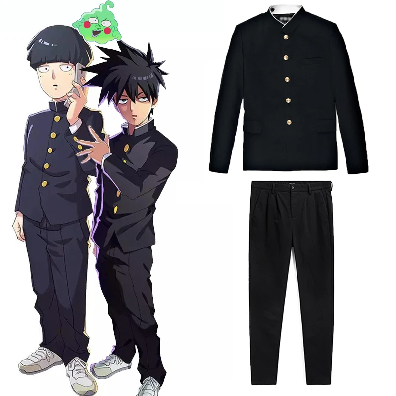 Косплей реквизит аниме Mob Psycho 100 костюм Kageyama Shigeo Черная форма брюки унисекс Gakuran
