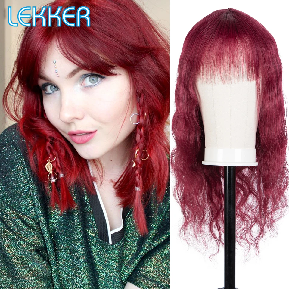 Lekker Dark Red Air Bangs Human Hair Body Wave Wigs Short Bob for Women Brazilian Remy Hair Full Machine Made Long Burgundy Wigs
Lekker Dark Red Air Bangs Human Hair Body Wave Wigs Short Bob for Women Brazilian Remy Hair Full Machine Made Long Burgundy Wigs