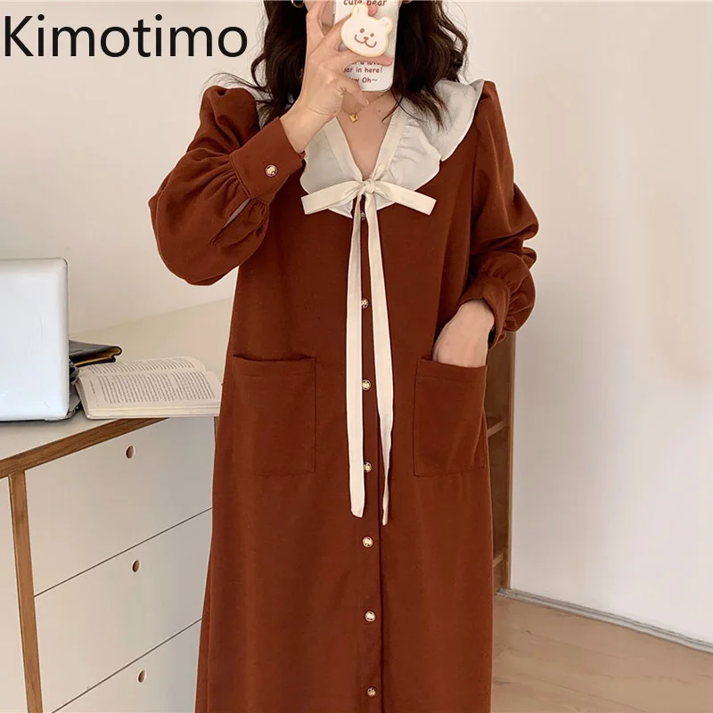 Платье Kimotimo женское с пышными рукавами, милое Свободное длинное с поясом и V-образным вырезом, с двойными карманами, в Корейском стиле, Осень-...
Платье Kimotimo женское с пышными рукавами, милое Свободное длинное с поясом и V-образным вырезом, с двойными карманами, в Корейском стиле, Осень-...