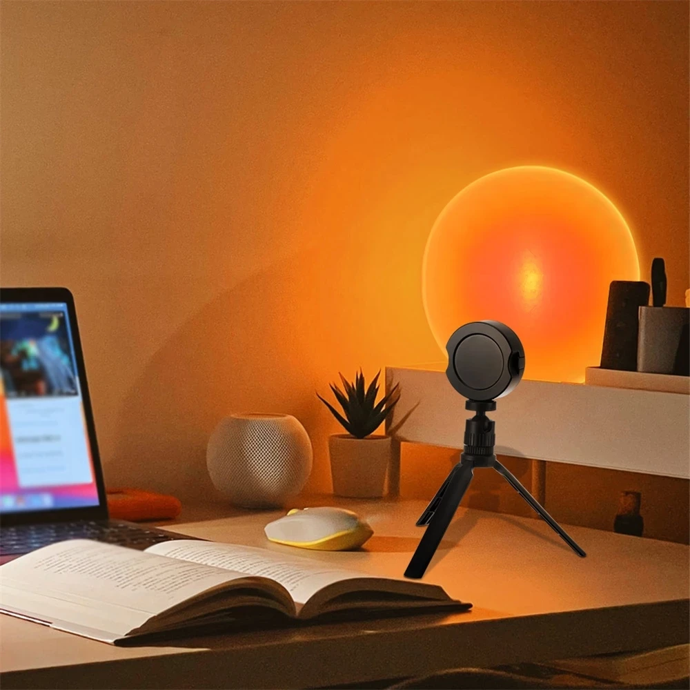 LED Projection Sunset Light 360 Degree Rotation Rainbow Projection Light 16 Colors Sunset Lamp with Tripod Room Background Decor 
LED Projection Sunset Light 360 Degree Rotation Rainbow Projection Light 16 Colors Sunset Lamp with Tripod Room Background Decor