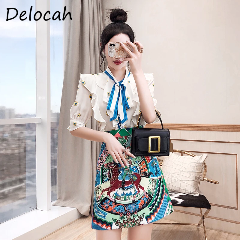 Delocah New 2021 Summer Women Fashion Designer Skirts Set Lantern Sleeve Ruffles Loose Blouses + High Waist Pencil Skirts Suits
Delocah New 2021 Summer Women Fashion Designer Skirts Set Lantern Sleeve Ruffles Loose Blouses + High Waist Pencil Skirts Suits