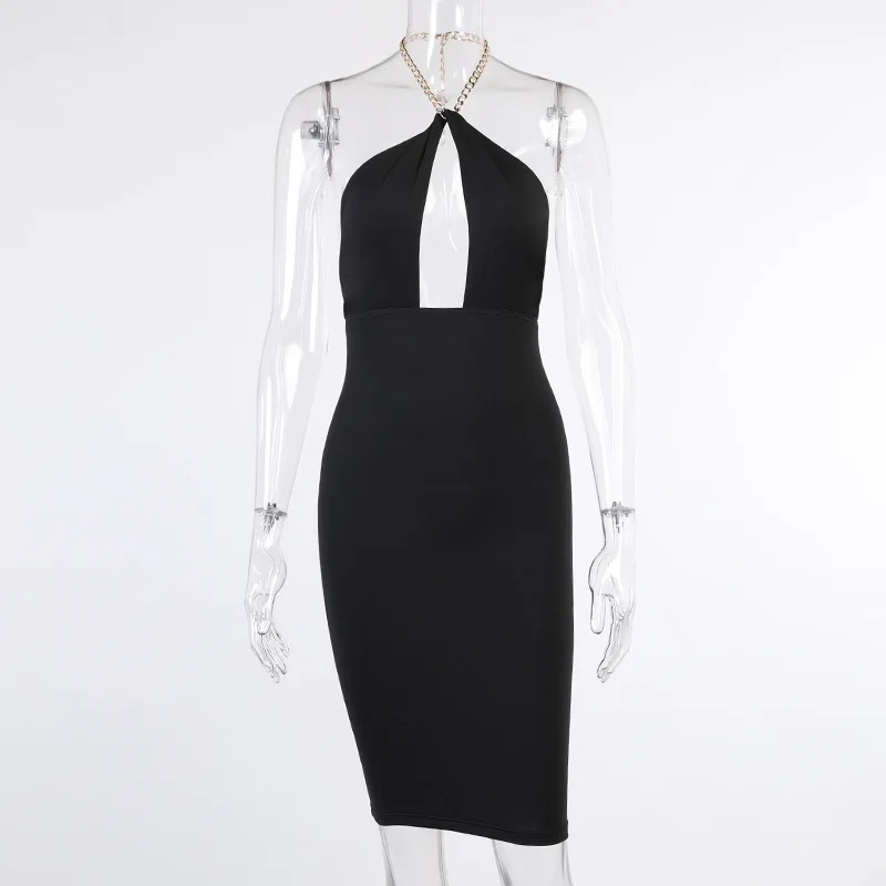 Sexy Dresses Hollow Sexy Chain Dress Autumn and Winter Milk Silk Solid Color Temperament Sexy Midi Dress Vestido De Mujer
Sexy Dresses Hollow Sexy Chain Dress Autumn and Winter Milk Silk Solid Color Temperament Sexy Midi Dress Vestido De Mujer