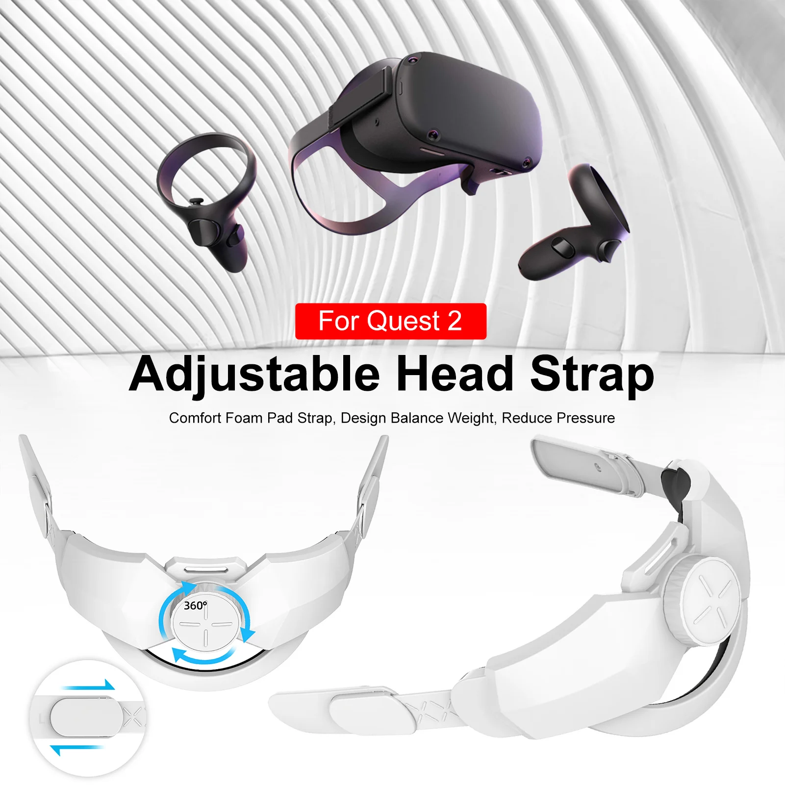 Adjustable Head Strap Replacement For Oculus Quest 2 Elite Strap VR Headband Strap- Enhanced Reduce Pressure Straps For Quest 2
Adjustable Head Strap Replacement For Oculus Quest 2 Elite Strap VR Headband Strap- Enhanced Reduce Pressure Straps For Quest 2