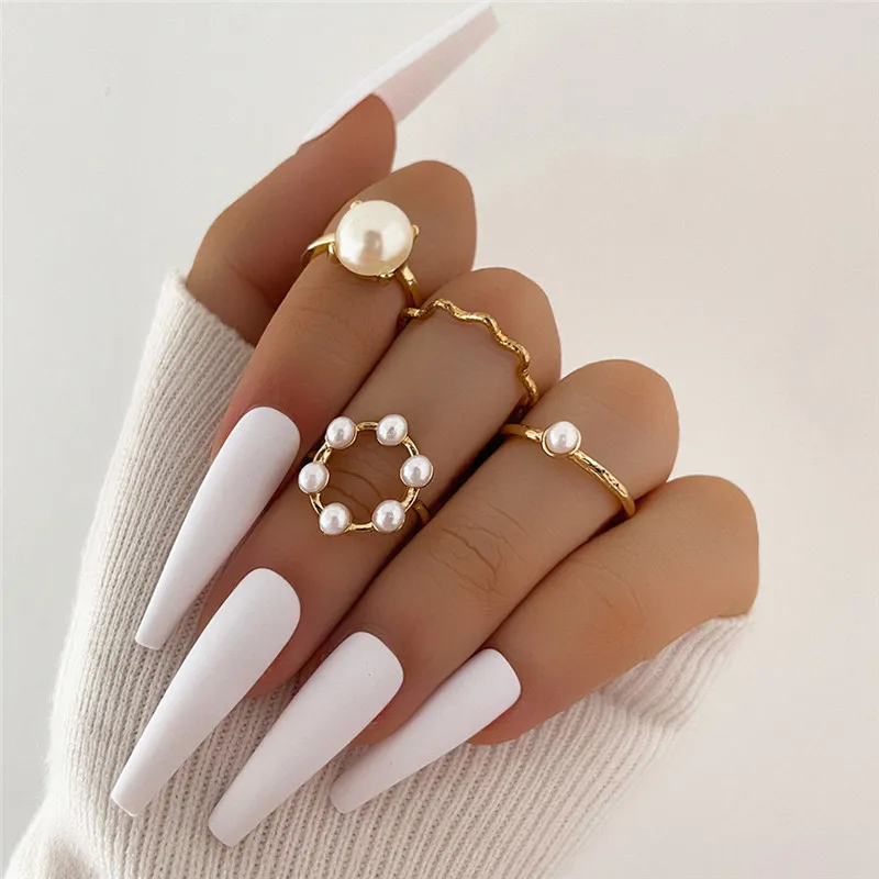 Boho Gold Silver Color Pearl Rings Set For Women Fashion Geometric Twist Hollow Open Ring Joint Finger Rings Charm Jewelry
Boho Gold Silver Color Pearl Rings Set For Women Fashion Geometric Twist Hollow Open Ring Joint Finger Rings Charm Jewelry