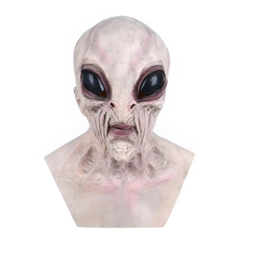 Horror Alien Mask UFO Big Eyes Horrible Monster Headgear Latex Masquerade Party Costume Props Halloween Cosplay Dress Up | Дом и сад