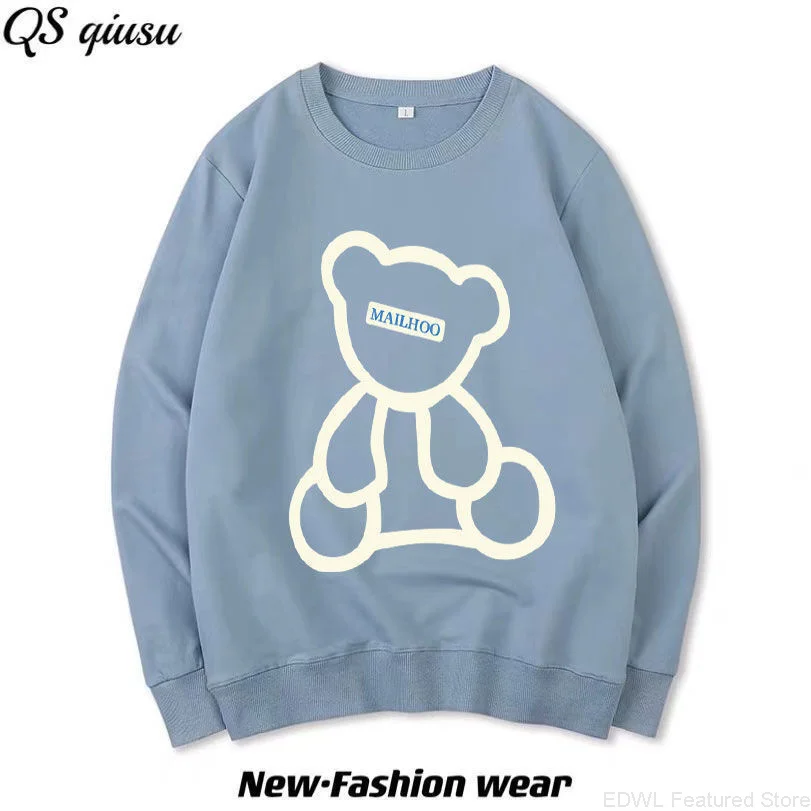 2021 Autumn Thin Sweater Long-sleeved Cartoon Bear Print Loose Wild Ins Casual Student T-shirt Trend For Men And Women
2021 Autumn Thin Sweater Long-sleeved Cartoon Bear Print Loose Wild Ins Casual Student T-shirt Trend For Men And Women