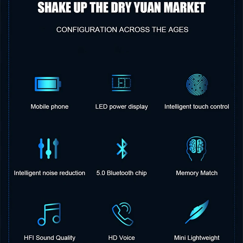 TWS Wireless Bluetooth Earphones Wireless Headphones 9D Stereo Sports Waterproof Earbuds Headsets with 2500mAh Charging Box
TWS Wireless Bluetooth Earphones Wireless Headphones 9D Stereo Sports Waterproof Earbuds Headsets with 2500mAh Charging Box