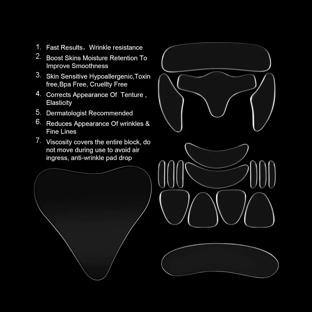 11-16pcs Reusable Silicone Wrinkle Removal Sticker Face Forehead Neck Eye Sticker Pad Anti Wrinkle Aging Skin Lifting Care Pat
11-16pcs Reusable Silicone Wrinkle Removal Sticker Face Forehead Neck Eye Sticker Pad Anti Wrinkle Aging Skin Lifting Care Pat