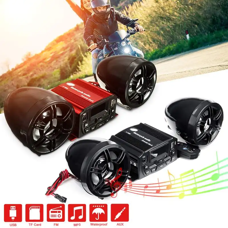 12V Motorcycle bluetooth Audio Waterproof Anti-theft Alarm System Speaker FM Radio MP3 Player Music Amplifier w/ Remote Control
12V Motorcycle bluetooth Audio Waterproof Anti-theft Alarm System Speaker FM Radio MP3 Player Music Amplifier w/ Remote Control