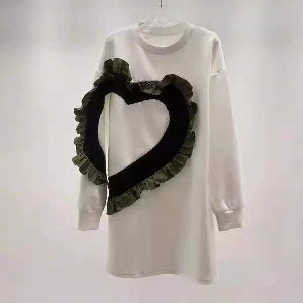 High Quality New Long Sweatshirts Dress 2021 Autumn Winter Women Sweetheart Patterns Long Sleeve Casual Cotton Dress White Black
High Quality New Long Sweatshirts Dress 2021 Autumn Winter Women Sweetheart Patterns Long Sleeve Casual Cotton Dress White Black