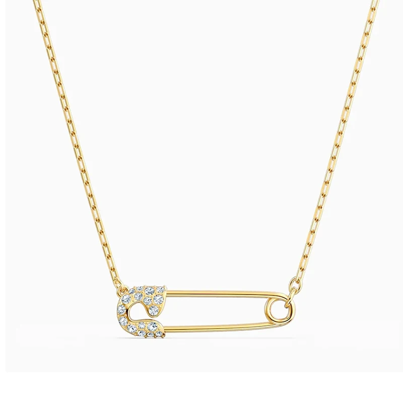 Fashion Jewelry SWA New SO COOL PIN Necklace Golden Pin Pendant Exquisite Petite Crystal Lady High-end Luxury Jewelry Gift 
Fashion Jewelry SWA New SO COOL PIN Necklace Golden Pin Pendant Exquisite Petite Crystal Lady High-end Luxury Jewelry Gift