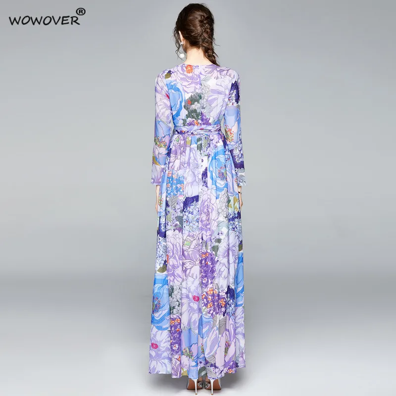 2021 Spring Runway Long Sleeve Floral Print Maxi Chiffon Bohemian Dress Women Fashion Sashes Holiday Party Robe Beach Vestidos
2021 Spring Runway Long Sleeve Floral Print Maxi Chiffon Bohemian Dress Women Fashion Sashes Holiday Party Robe Beach Vestidos