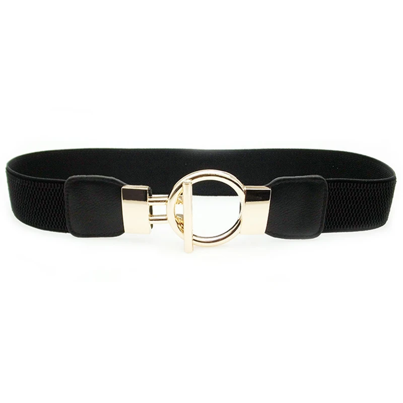 PU Leather Elastic Wide Belt Stretch Thick Waist Belt For Dress Fashion Stretch Women Belts For Women